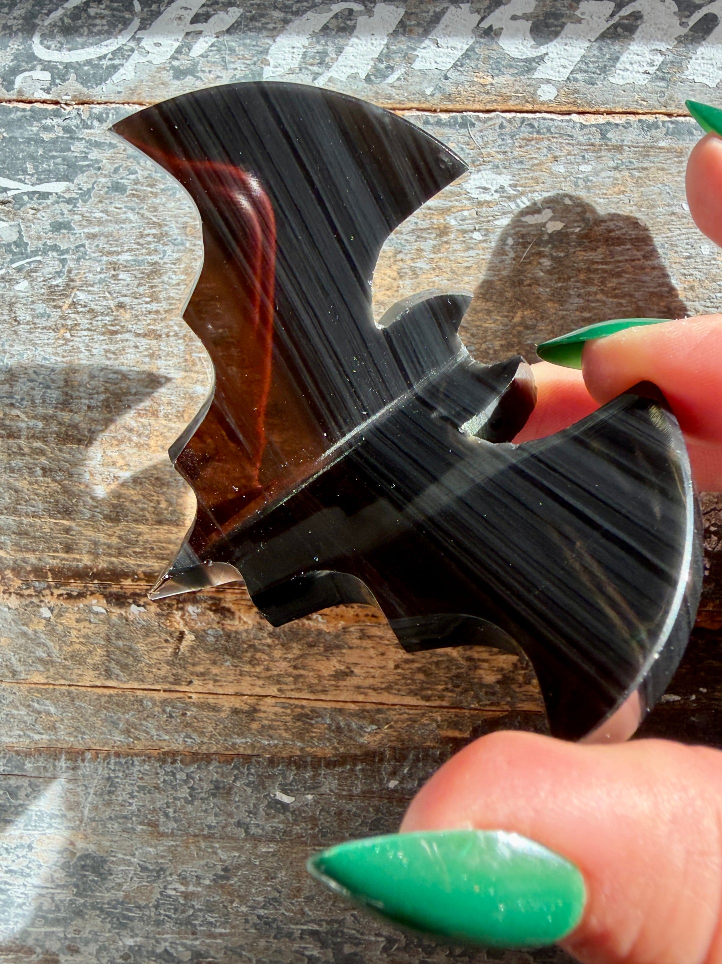 Spooky Midnight Lace Obsidian Bat | Opt J