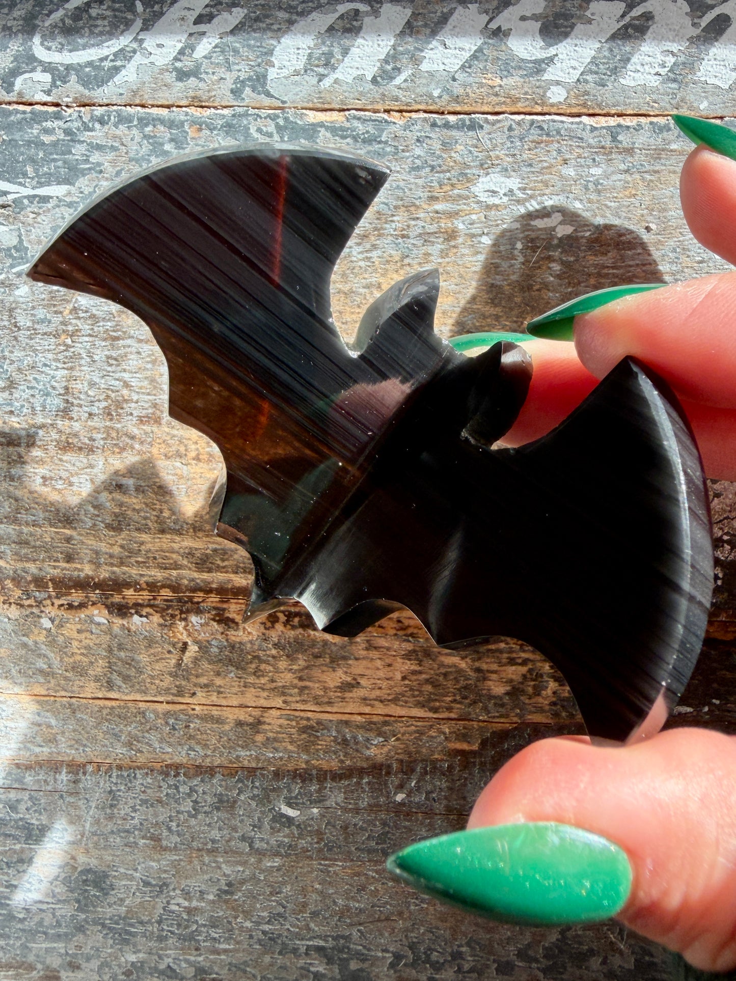 Spooky Midnight Lace Obsidian Bat | Opt J