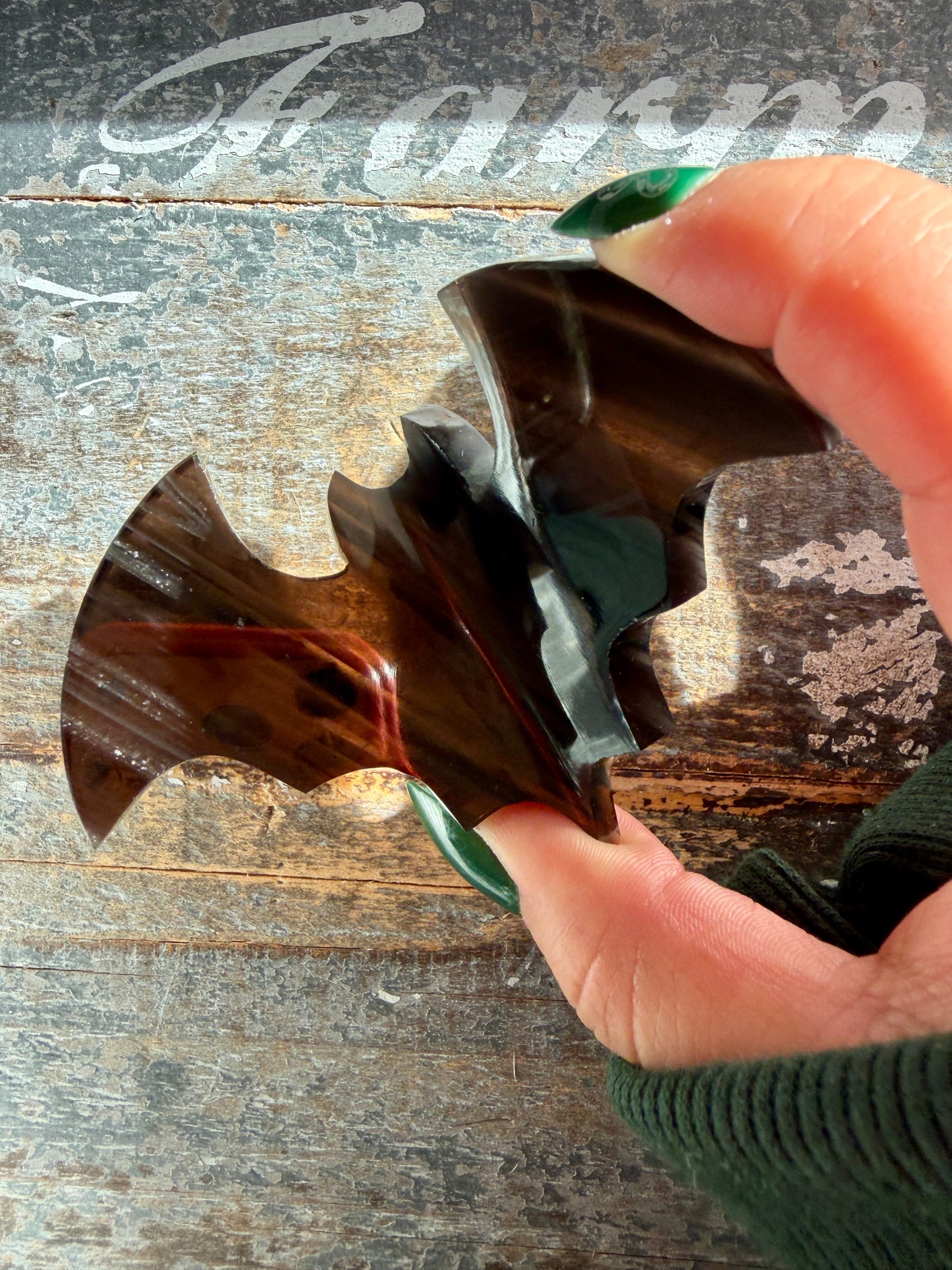 Spooky Midnight Lace Obsidian Bat | Opt I