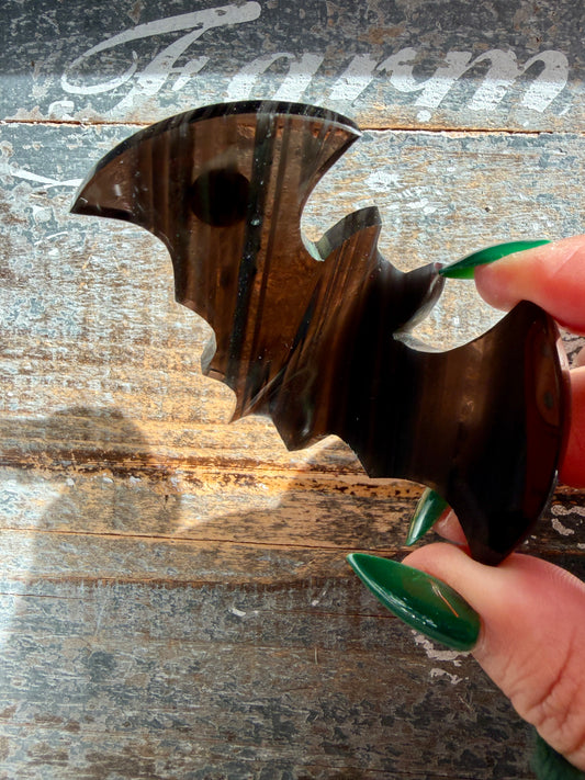 Spooky Midnight Lace Obsidian Bat | Opt I