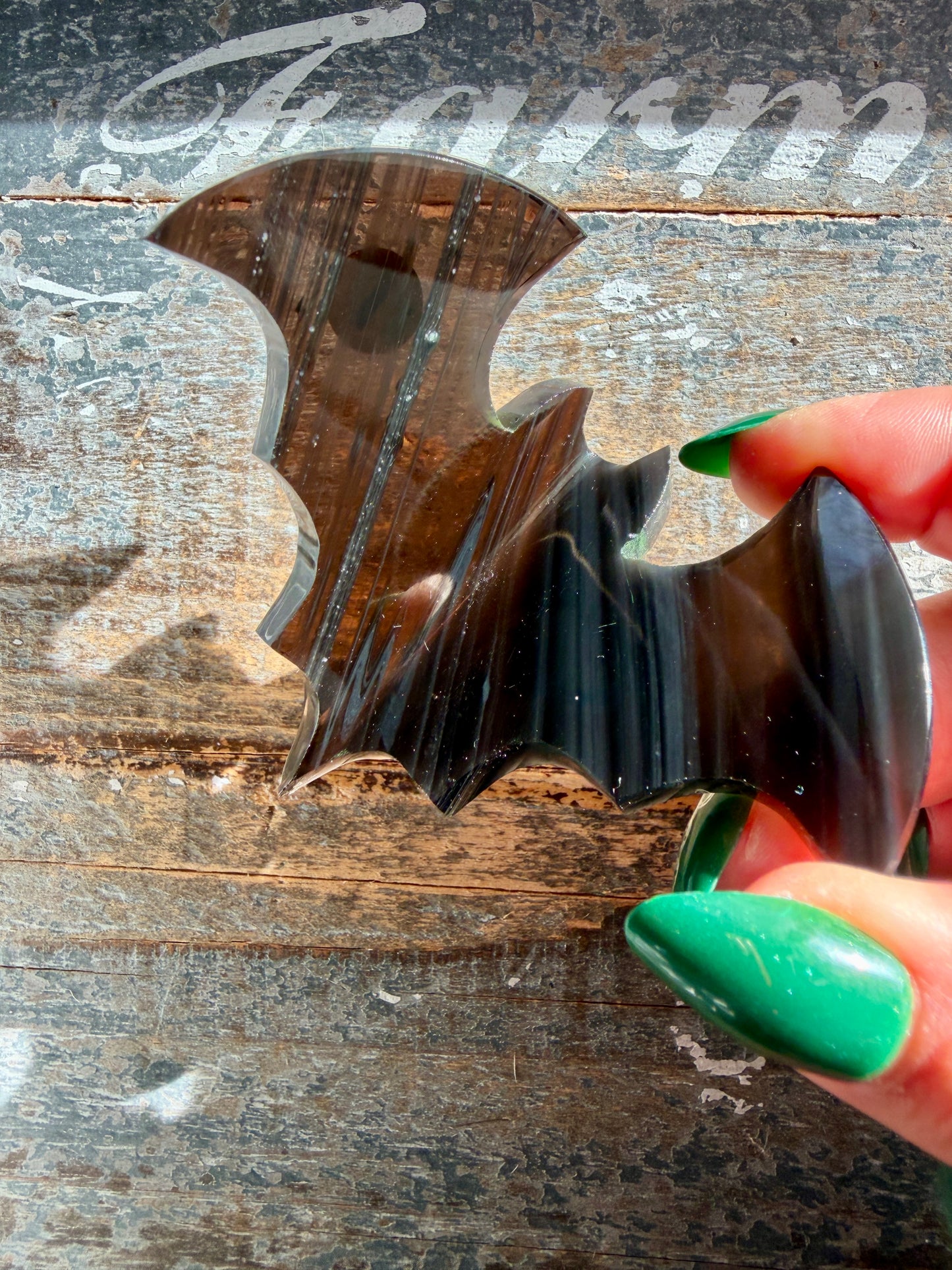 Spooky Midnight Lace Obsidian Bat | Opt I