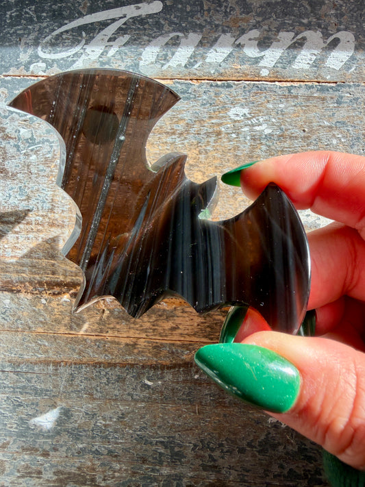Spooky Midnight Lace Obsidian Bat | Opt I