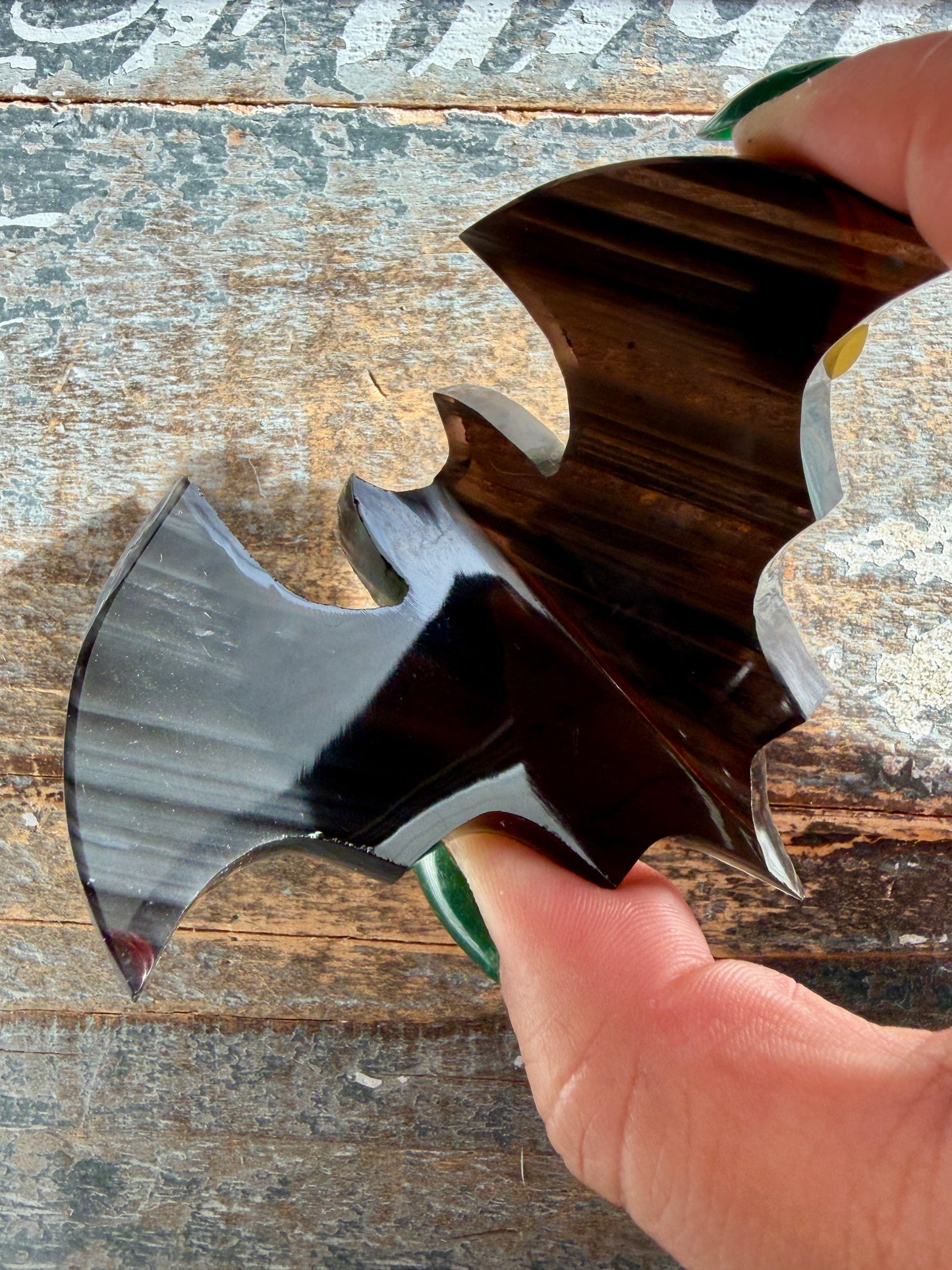 Spooky Midnight Lace Obsidian Bat | Opt D