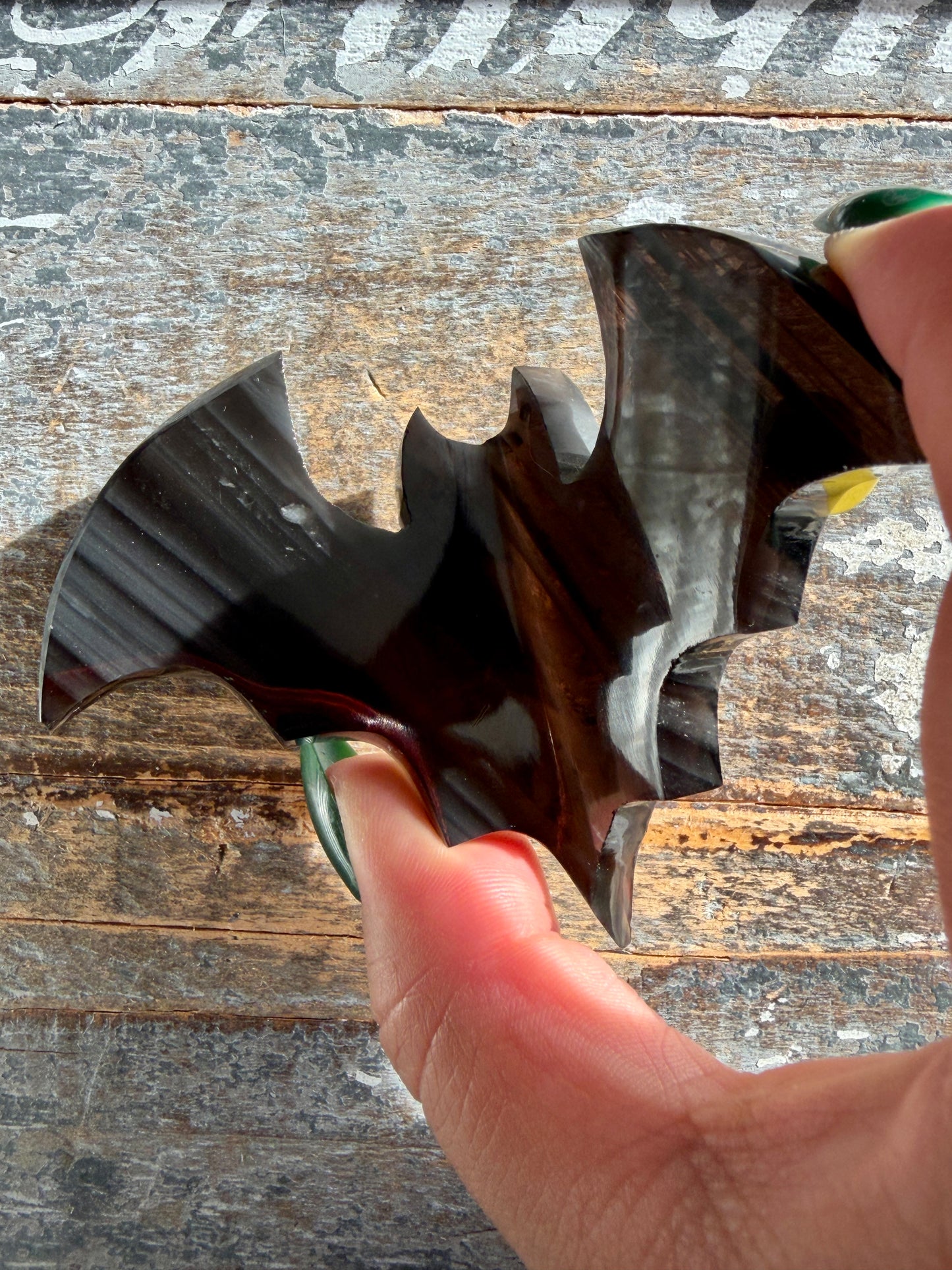 Spooky Midnight Lace Obsidian Bat | Opt D