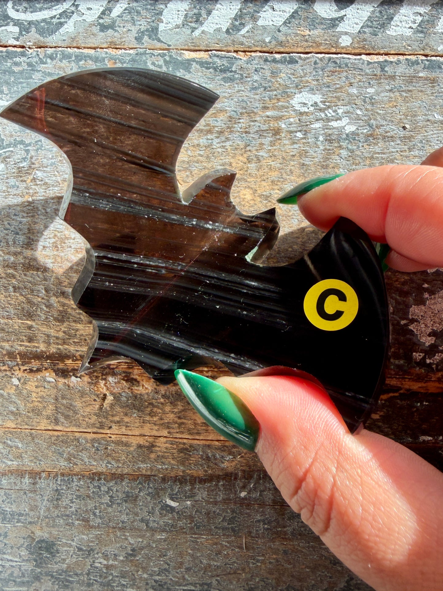 Spooky Midnight Lace Obsidian Bat | Opt C