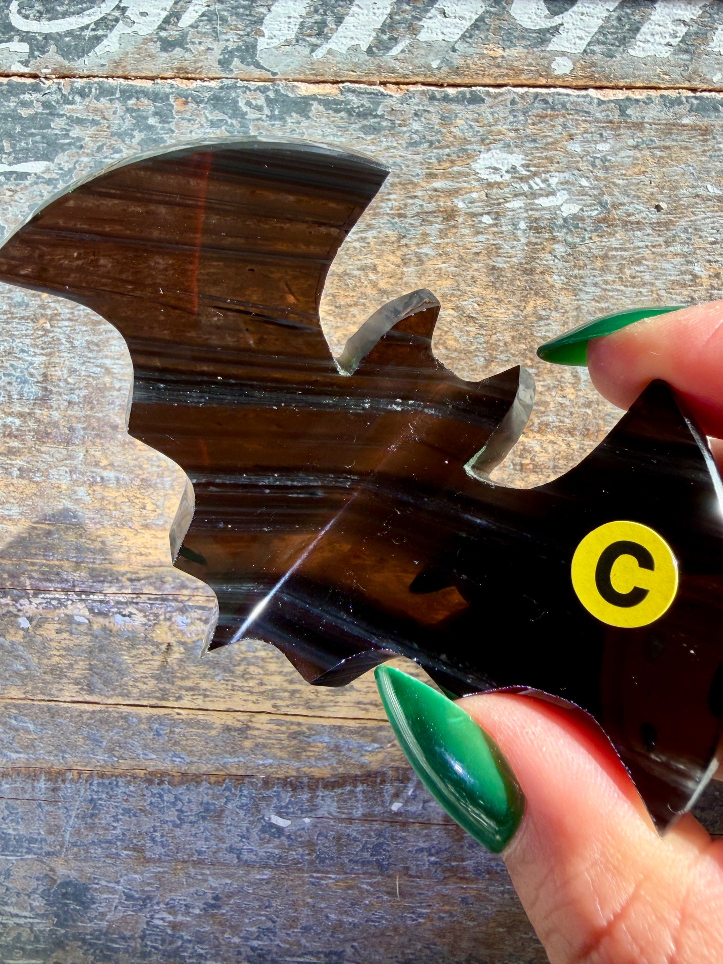 Spooky Midnight Lace Obsidian Bat | Opt C