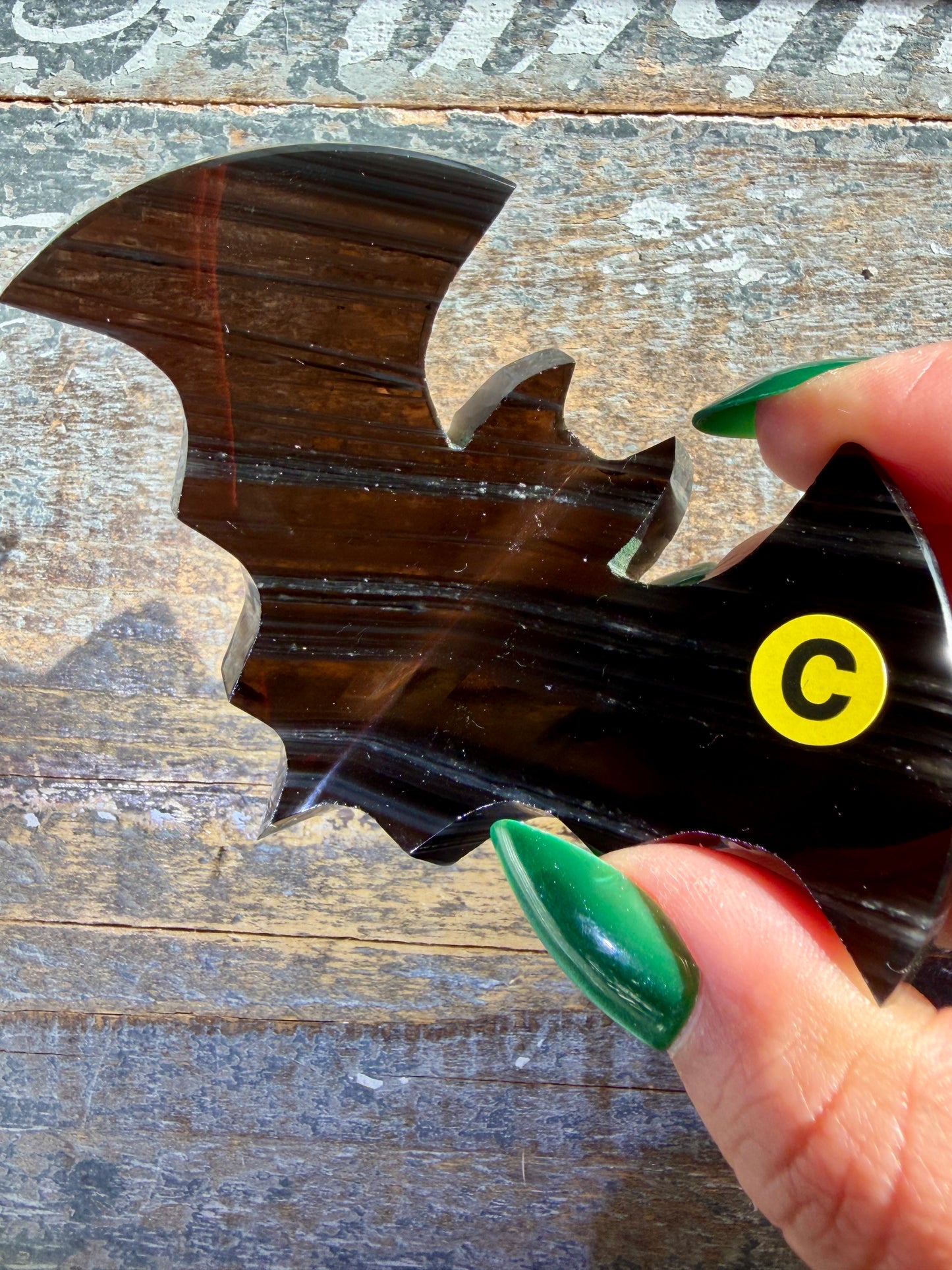 Spooky Midnight Lace Obsidian Bat | Opt C