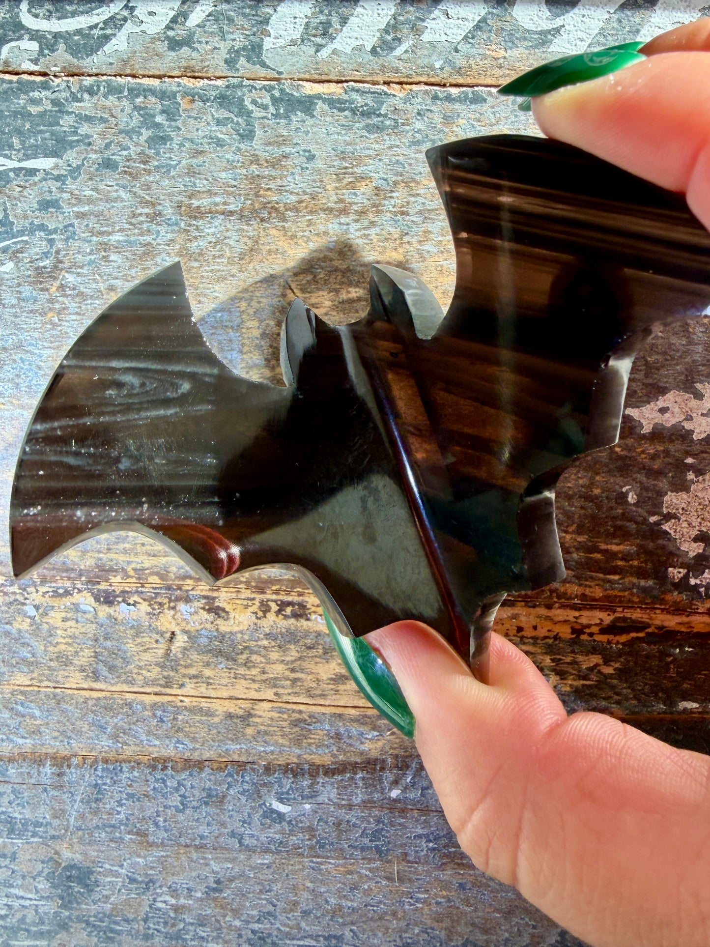 Spooky Midnight Lace Obsidian Bat | Opt B