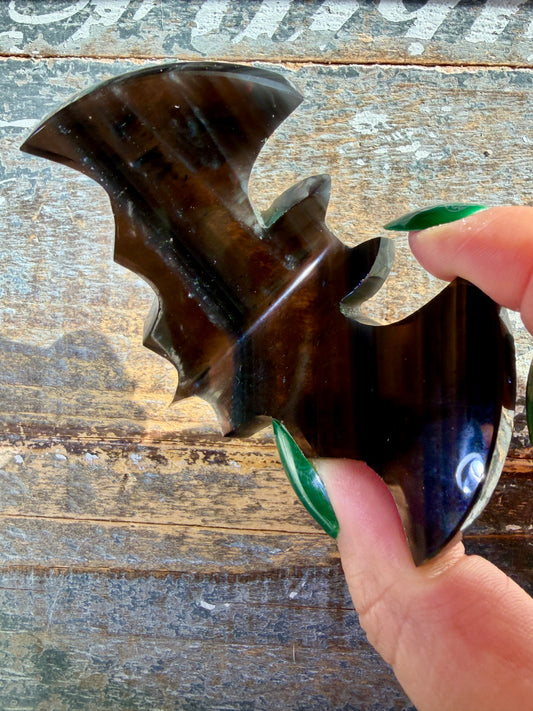 Spooky Midnight Lace Obsidian Bat | Opt B