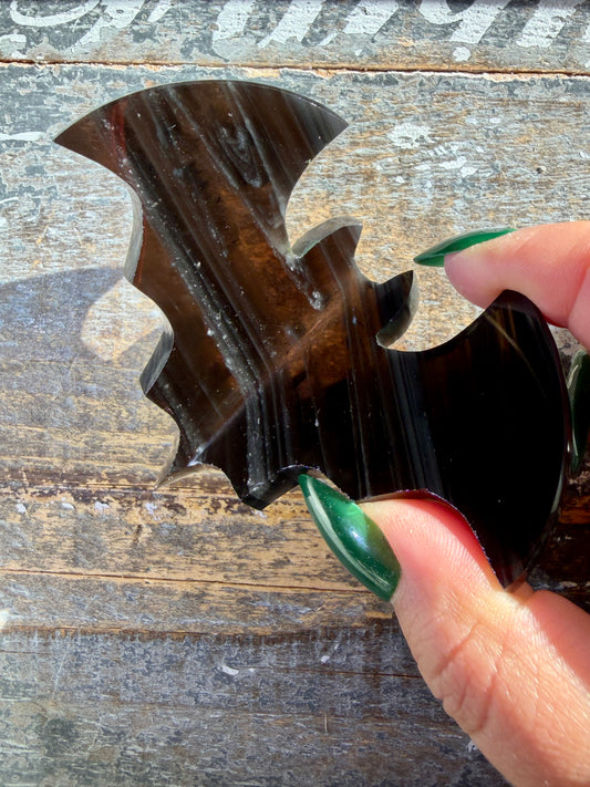 Spooky Midnight Lace Obsidian Bat | Opt B