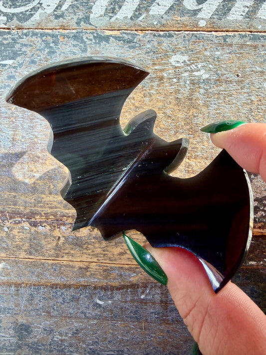 Spooky Midnight Lace Obsidian Bat | Opt A
