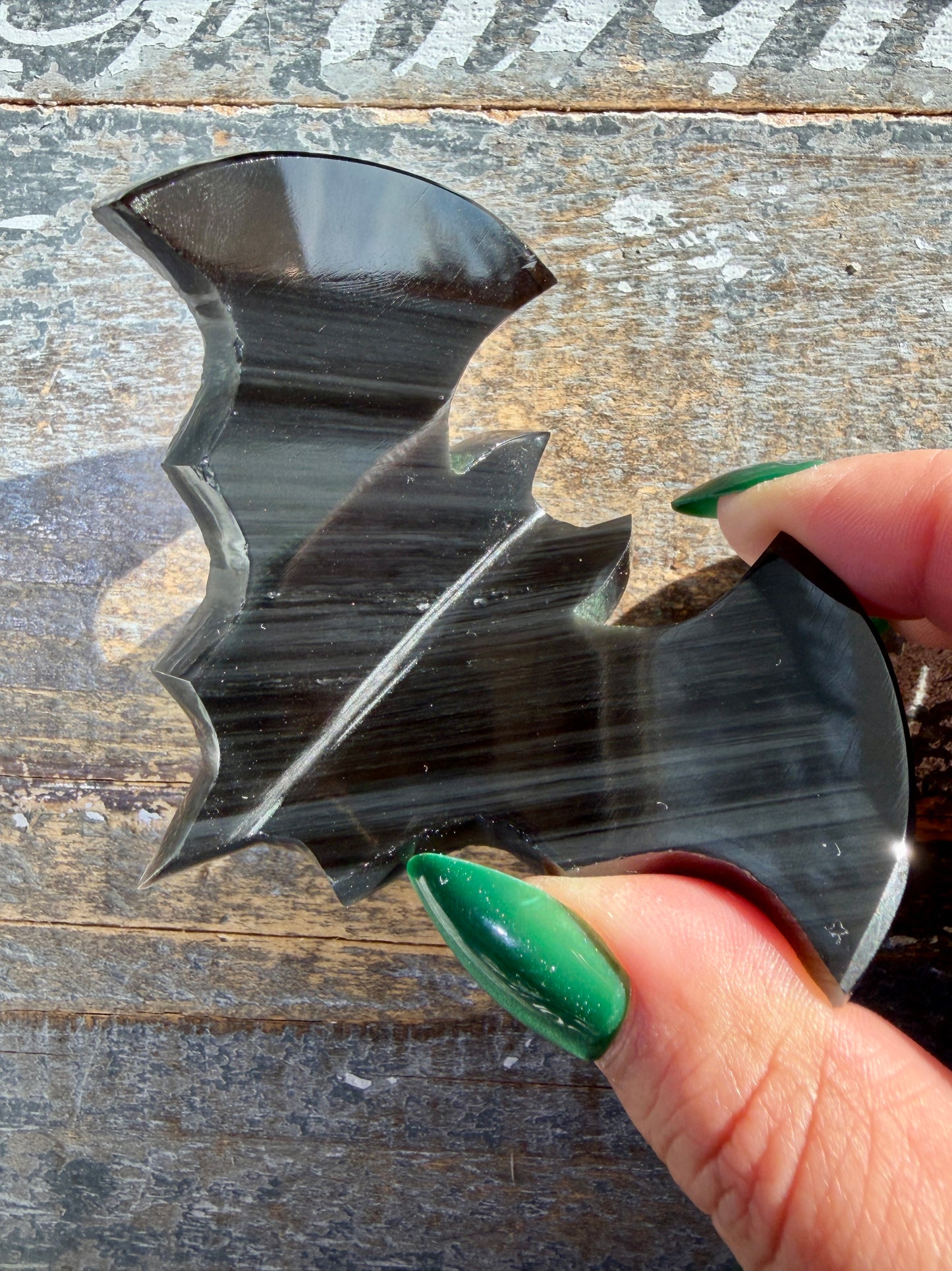 Spooky Midnight Lace Obsidian Bat | Opt A