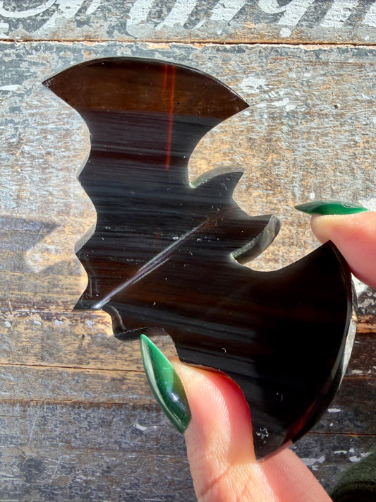 Spooky Midnight Lace Obsidian Bat | Opt A