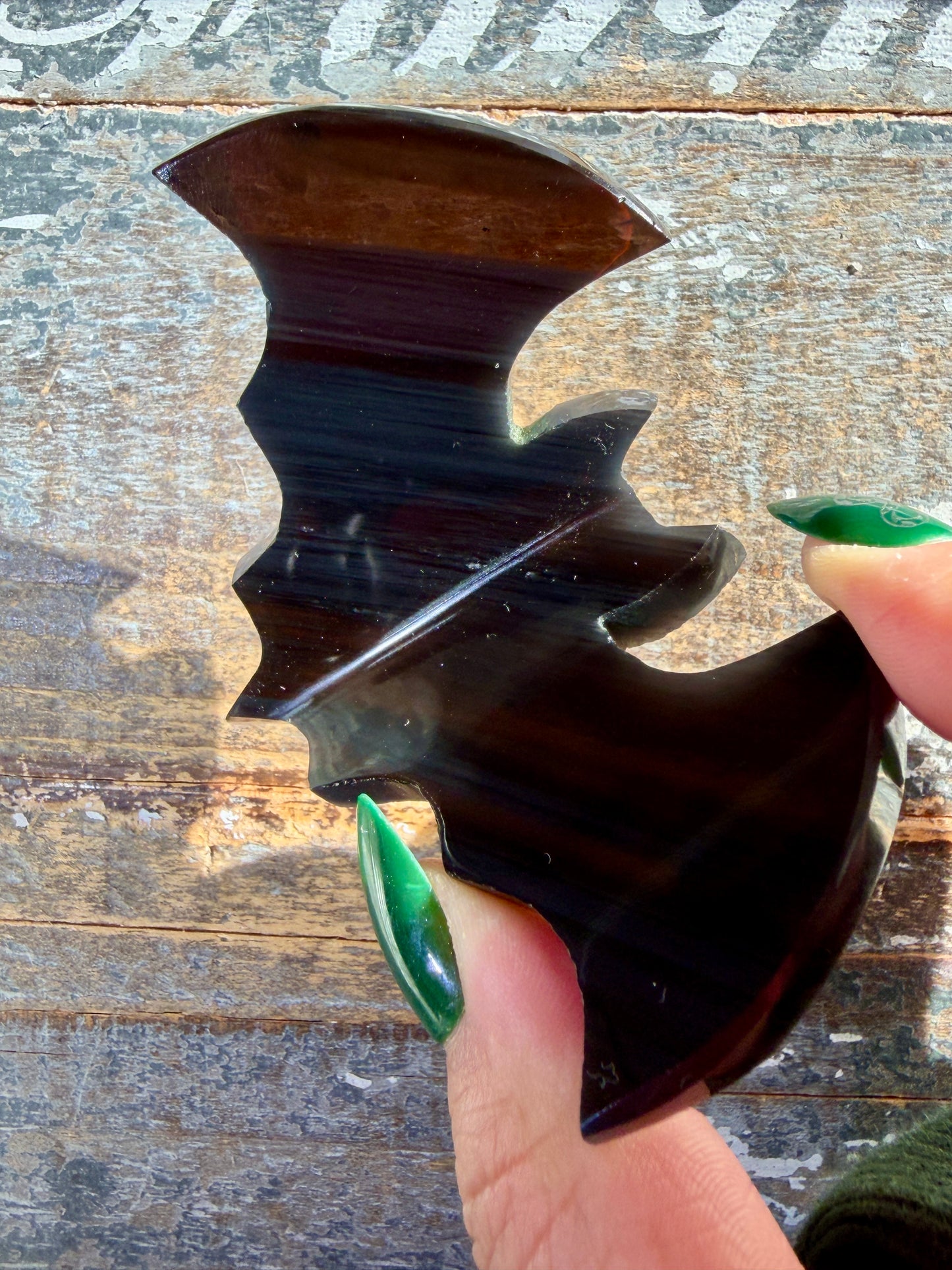 Spooky Midnight Lace Obsidian Bat | Opt A