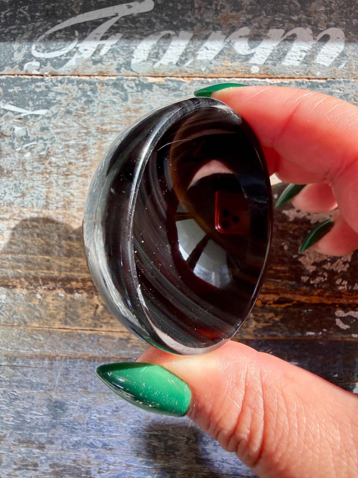 Spooky Midnight Lace Obsidian Mini Bowl | Opt S