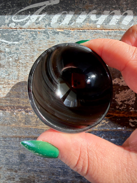 Spooky Midnight Lace Obsidian Mini Bowl | Opt R