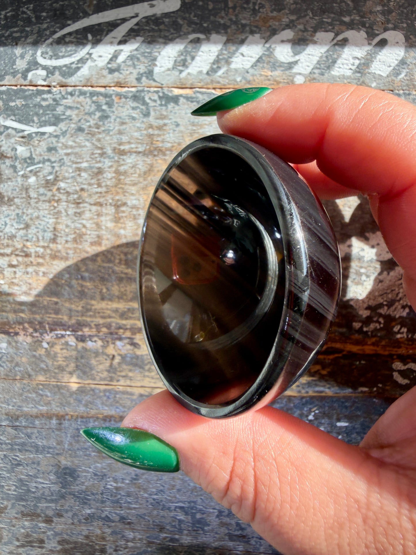 Spooky Midnight Lace Obsidian Mini Bowl | Opt R