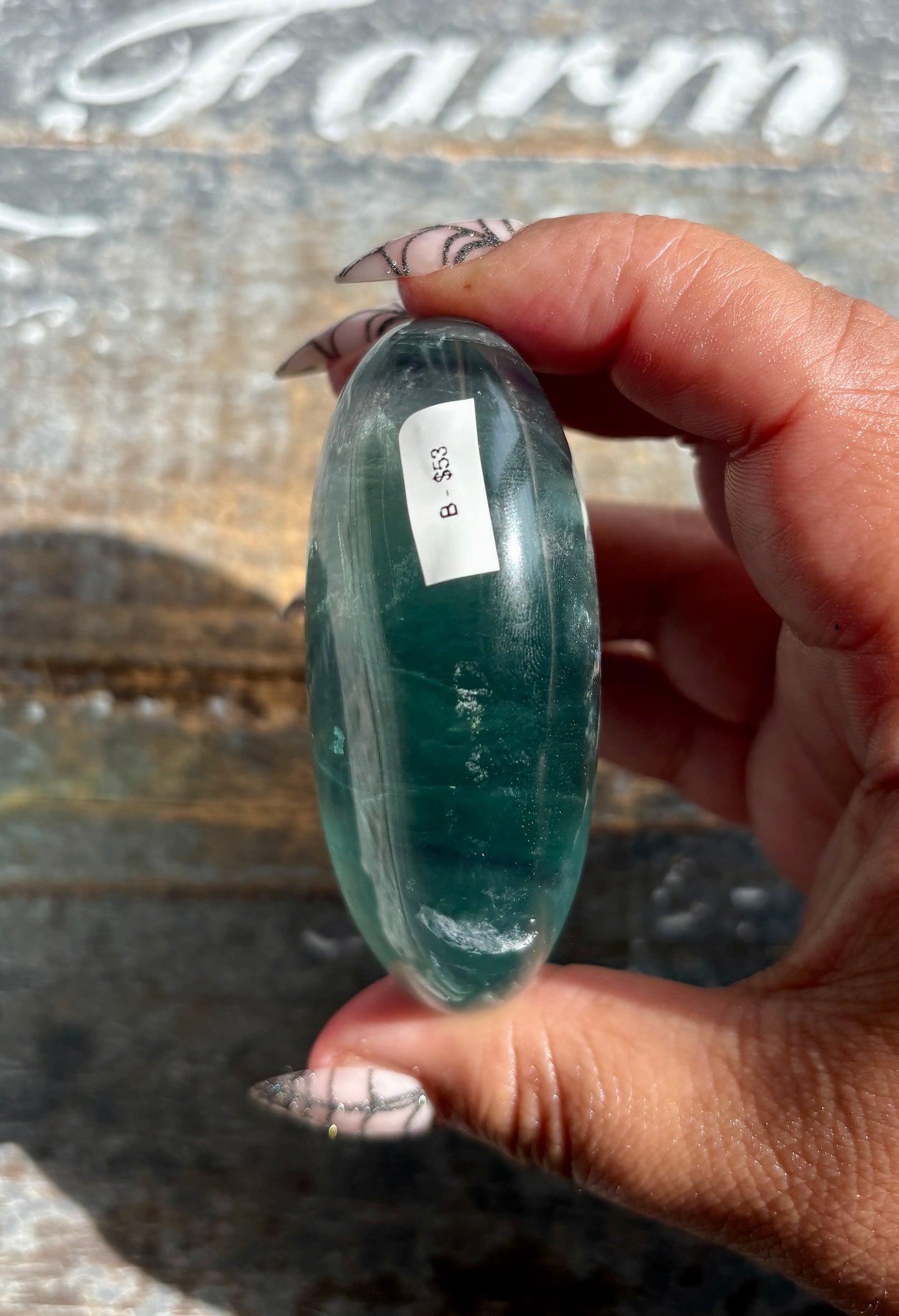 Gorgeous High Quality Rainbow Fluorite Palm Stone | Opt B