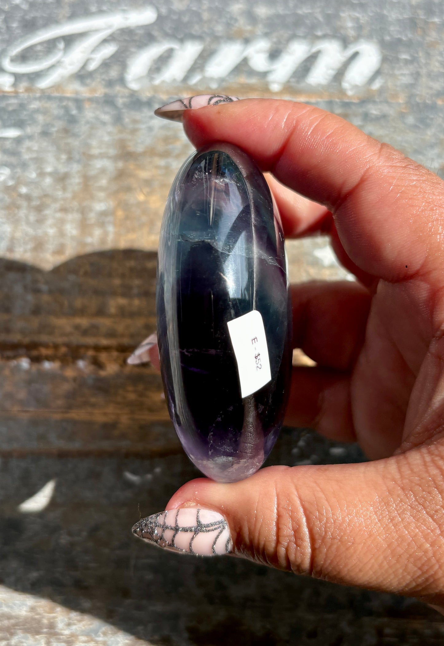 Gorgeous High Quality Rainbow Fluorite Palm Stone | Opt E