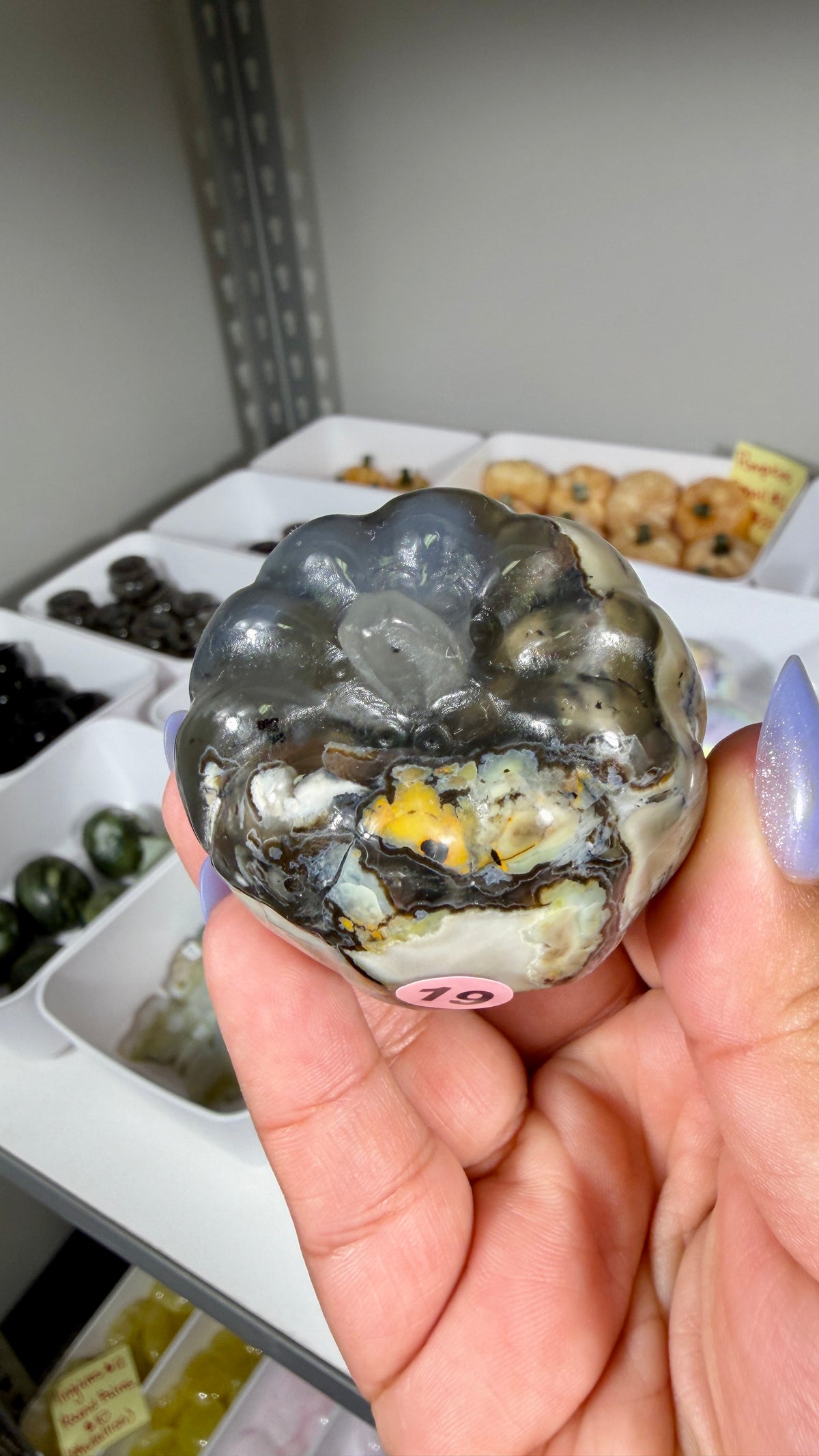 UV Reactive Volcano Agate Pumpkin | Opt 19