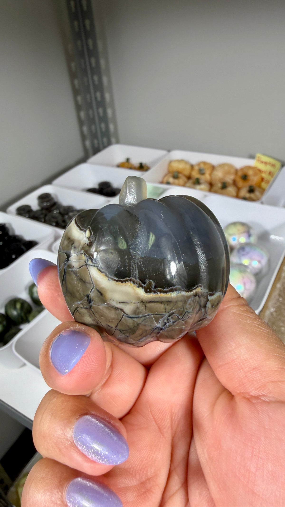 UV Reactive Volcano Agate Pumpkin | Opt 19