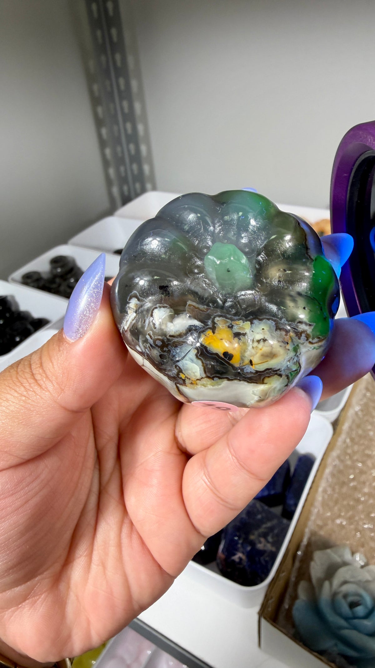 UV Reactive Volcano Agate Pumpkin | Opt 19