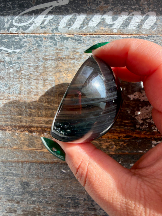 Spooky Midnight Lace Obsidian Mini Bowl | Opt L