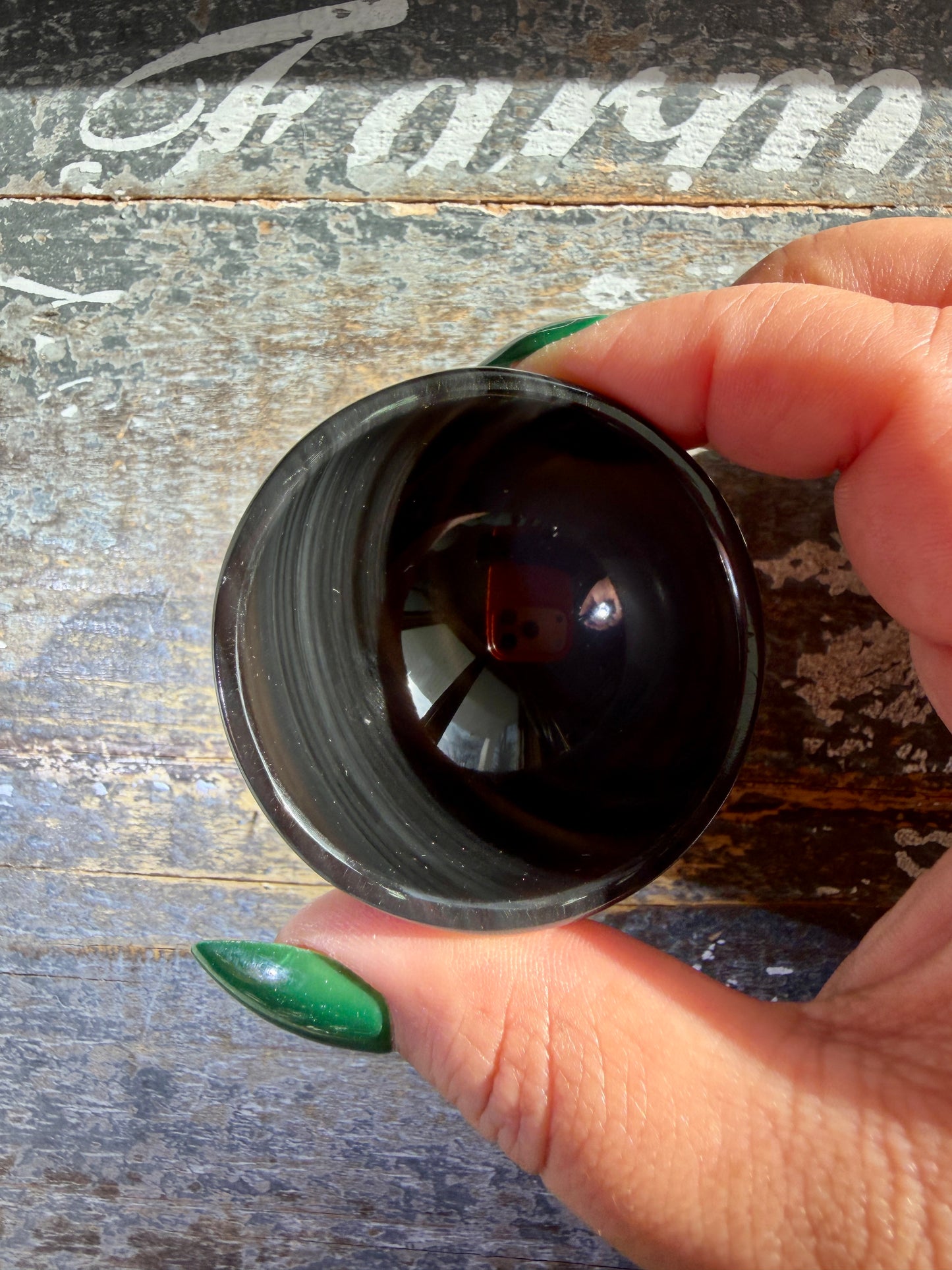 Spooky Midnight Lace Obsidian Mini Bowl | Opt M