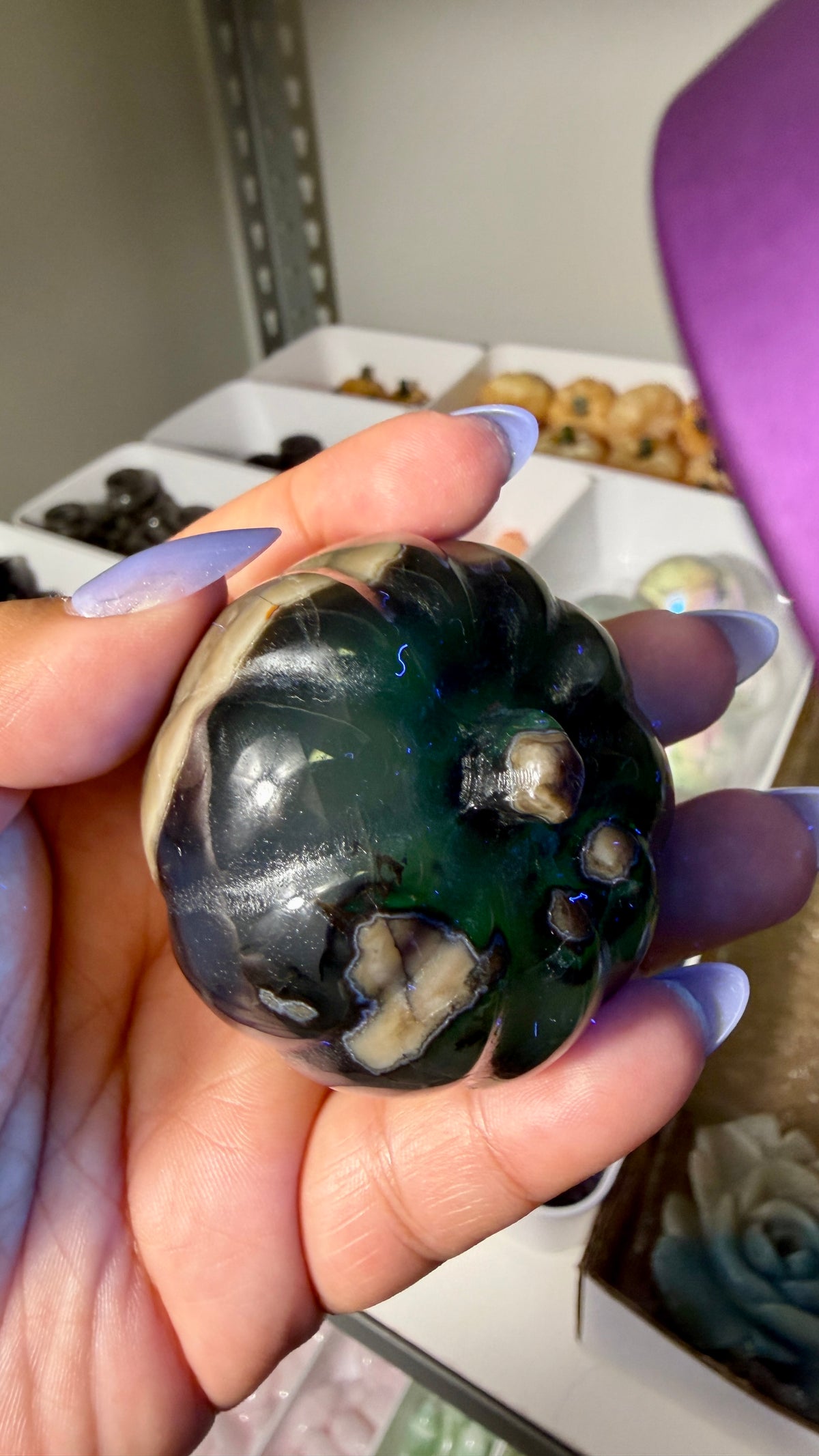 UV Reactive Volcano Agate Pumpkin | Opt 20