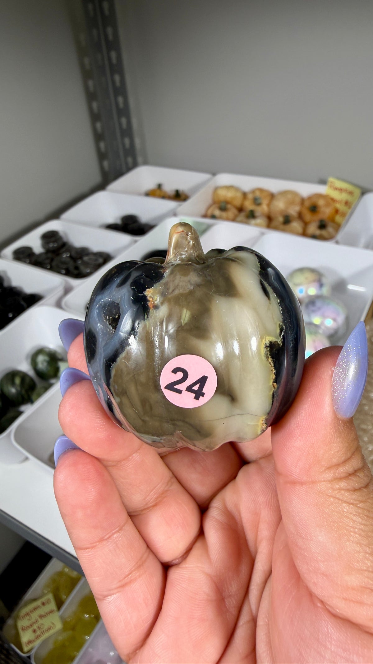 UV Reactive Volcano Agate Pumpkin | Opt 24