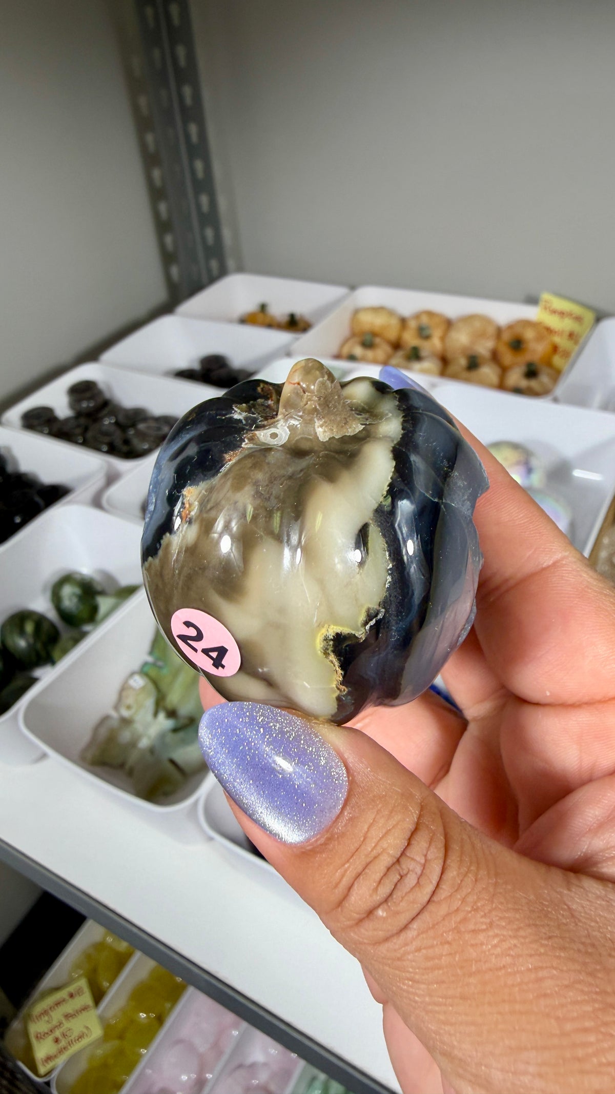 UV Reactive Volcano Agate Pumpkin | Opt 24
