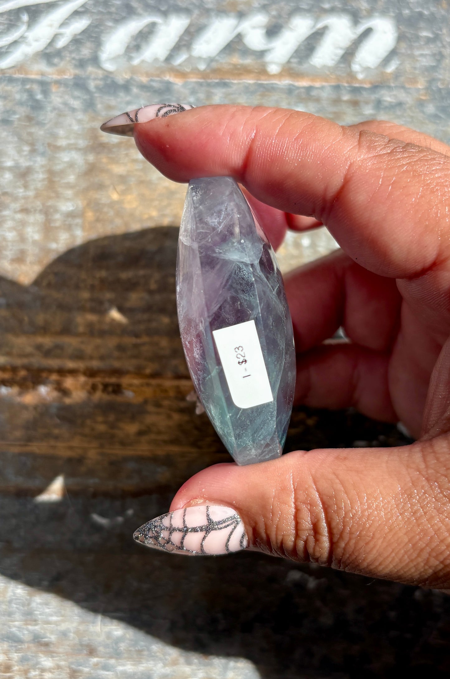 Gorgeous High Quality Rainbow Fluorite Palm Stone | Opt I
