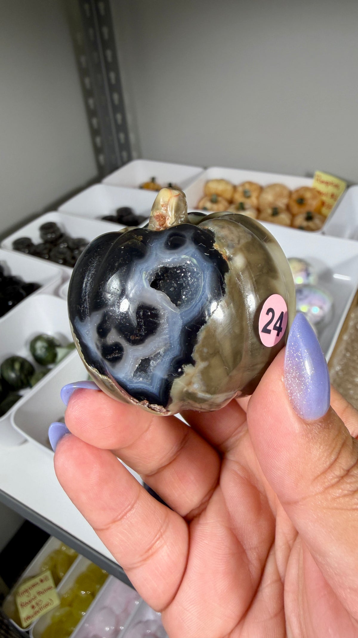 UV Reactive Volcano Agate Pumpkin | Opt 24