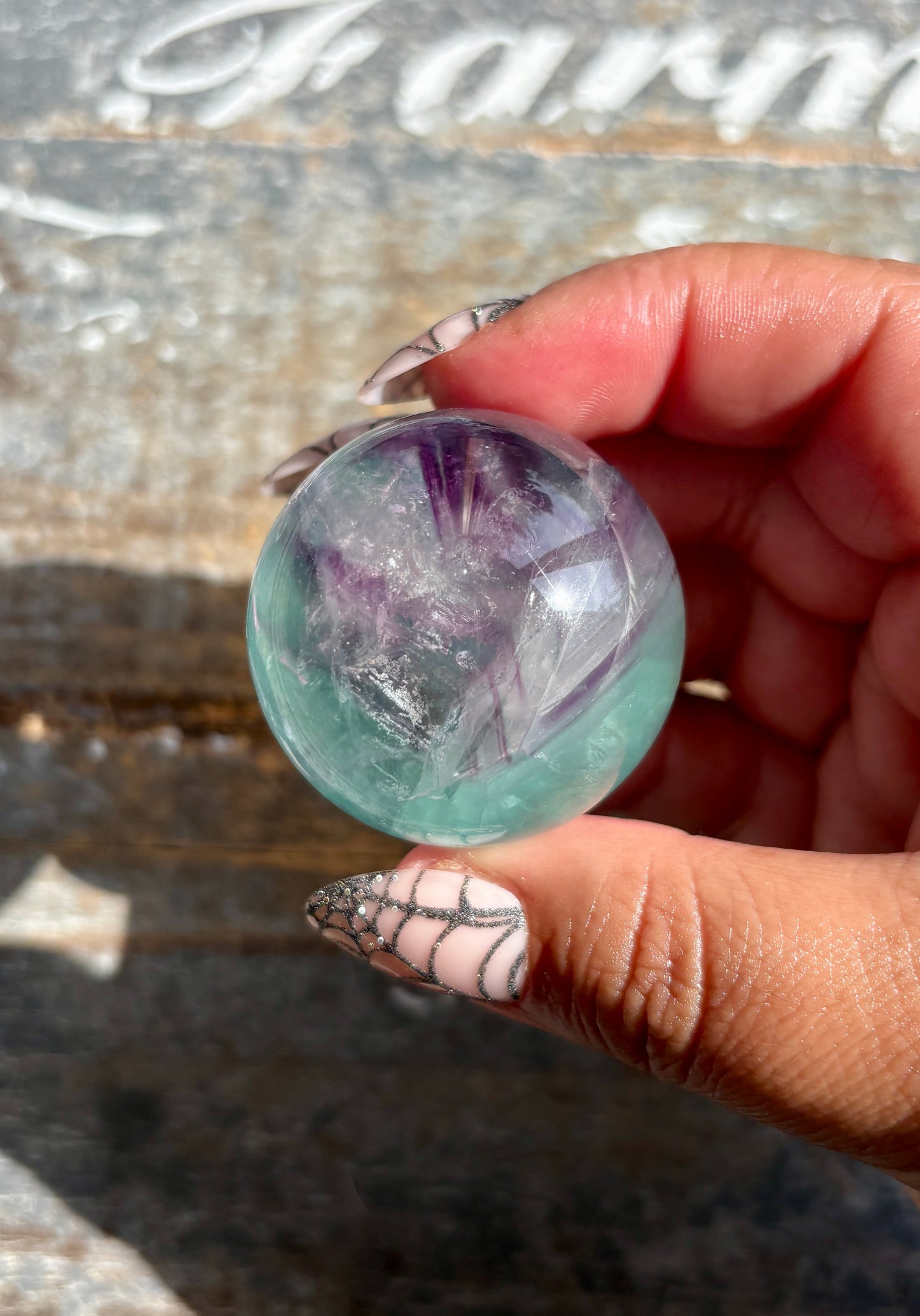 Gorgeous High Quality Rainbow Fluorite Sphere | Opt B