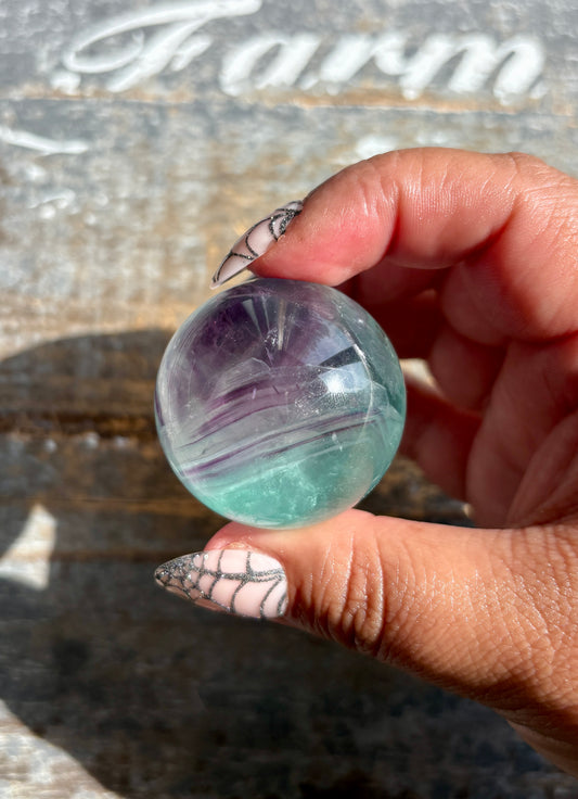 Gorgeous High Quality Rainbow Fluorite Sphere | Opt B