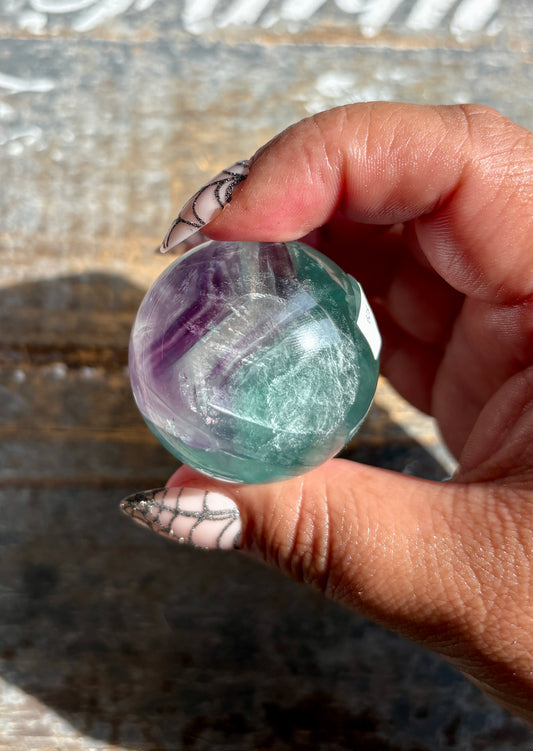 Gorgeous High Quality Rainbow Fluorite Sphere | Opt B