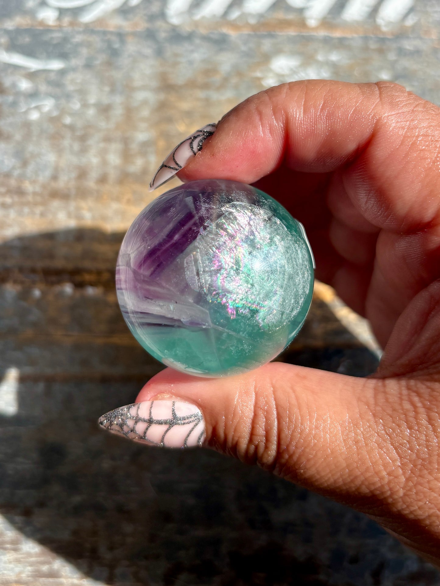 Gorgeous High Quality Rainbow Fluorite Sphere | Opt B