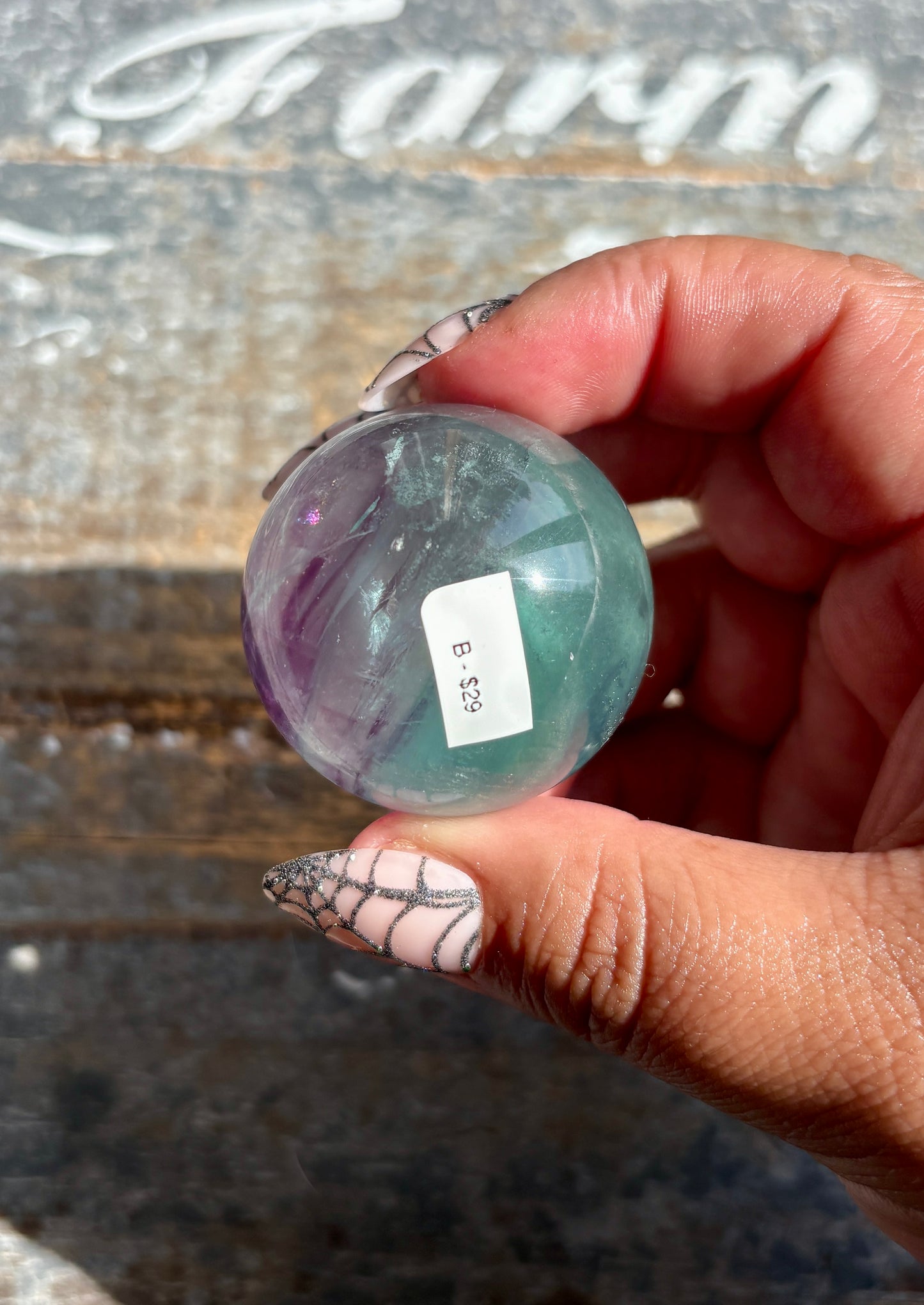 Gorgeous High Quality Rainbow Fluorite Sphere | Opt B