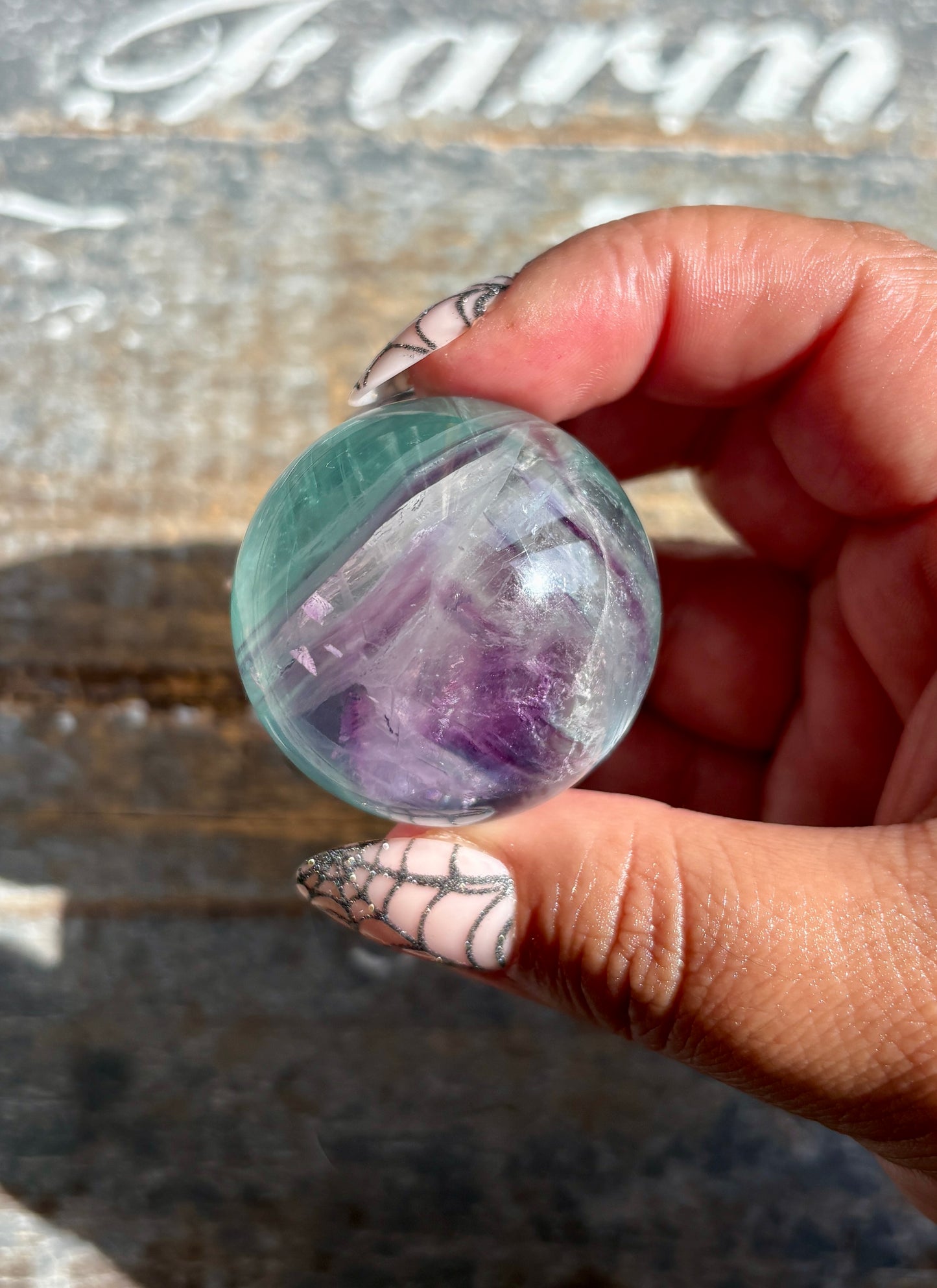 Gorgeous High Quality Rainbow Fluorite Sphere | Opt B