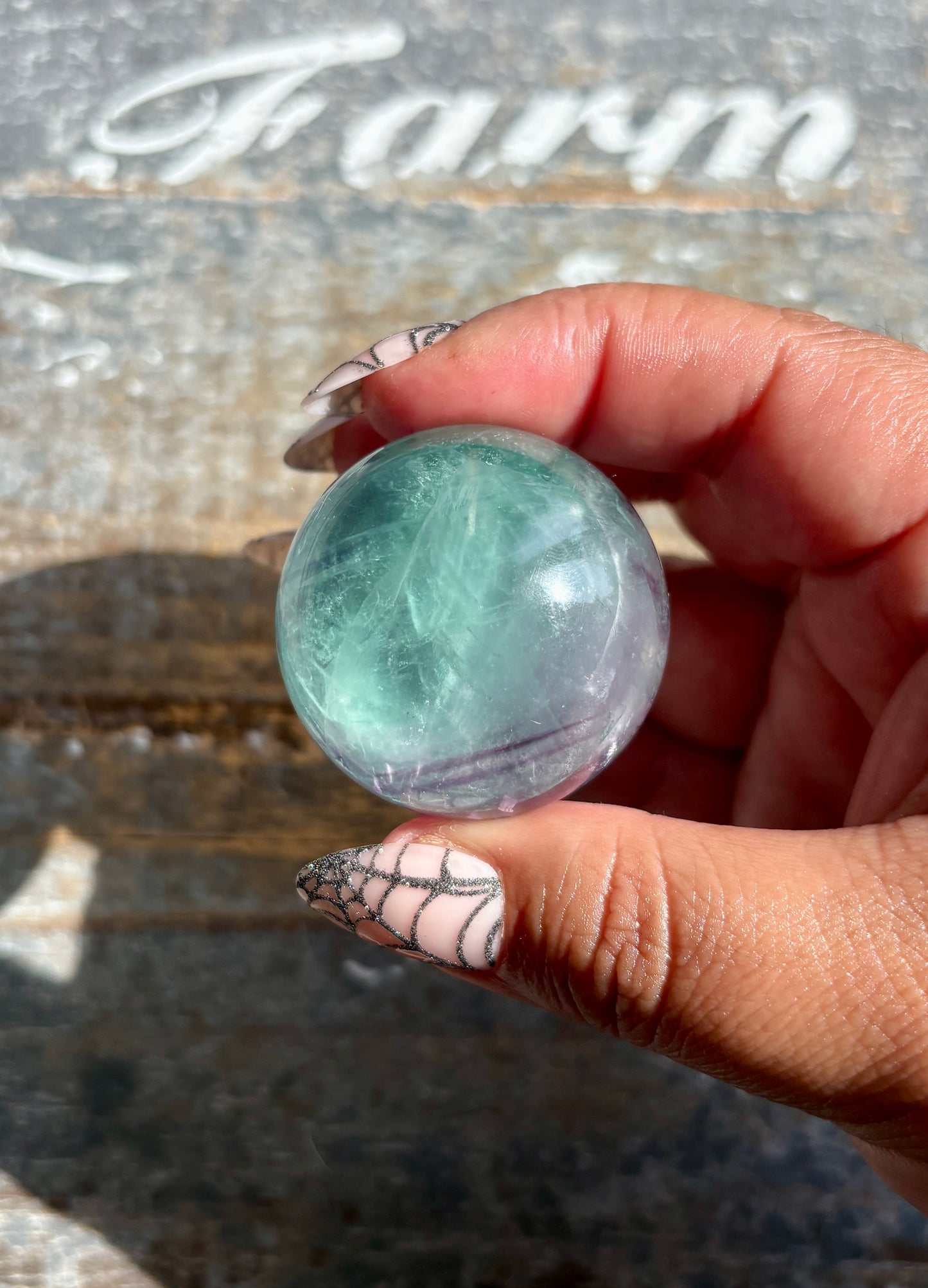 Gorgeous High Quality Rainbow Fluorite Sphere | Opt B