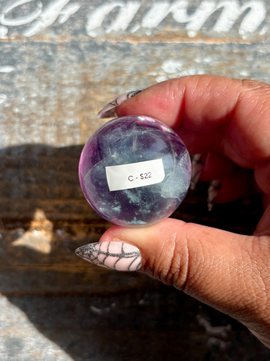 Gorgeous High Quality Rainbow Fluorite Sphere | Opt C