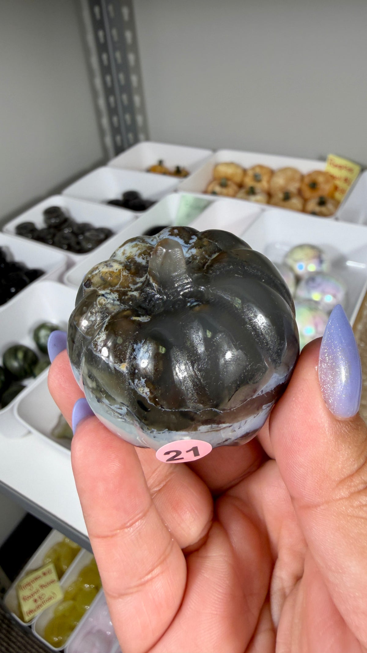 UV Reactive Volcano Agate Pumpkin | Opt 21