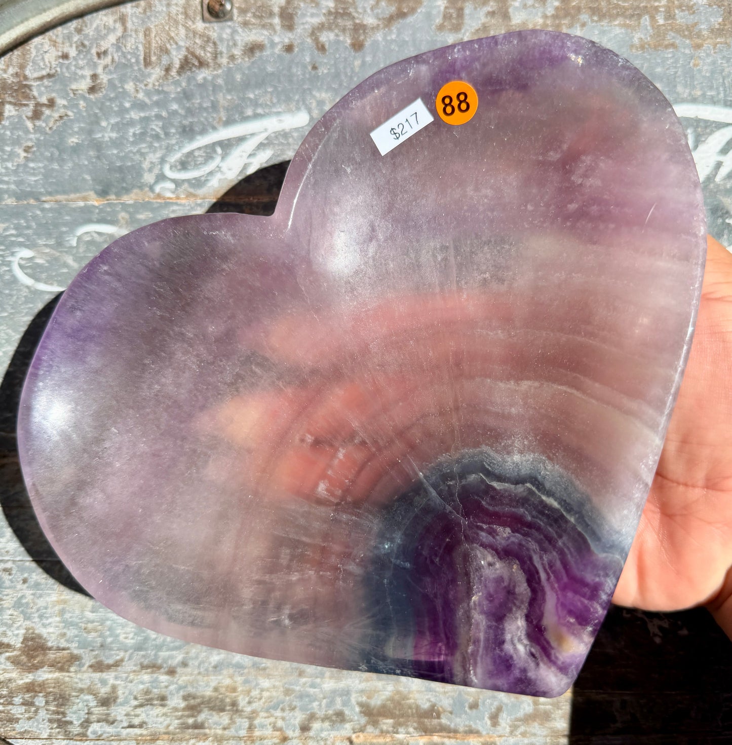 Gorgeous Silky Fluorite Heart Bowl | Opt 88