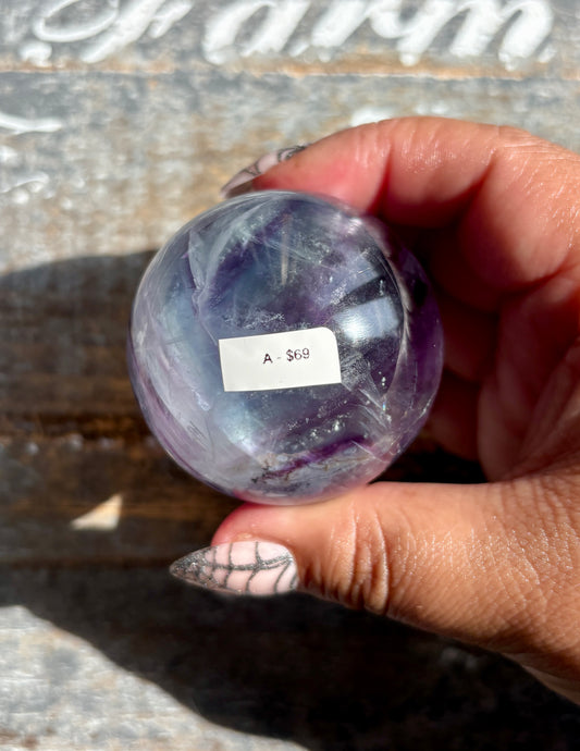 Gorgeous High Quality Rainbow Fluorite Sphere | Opt A