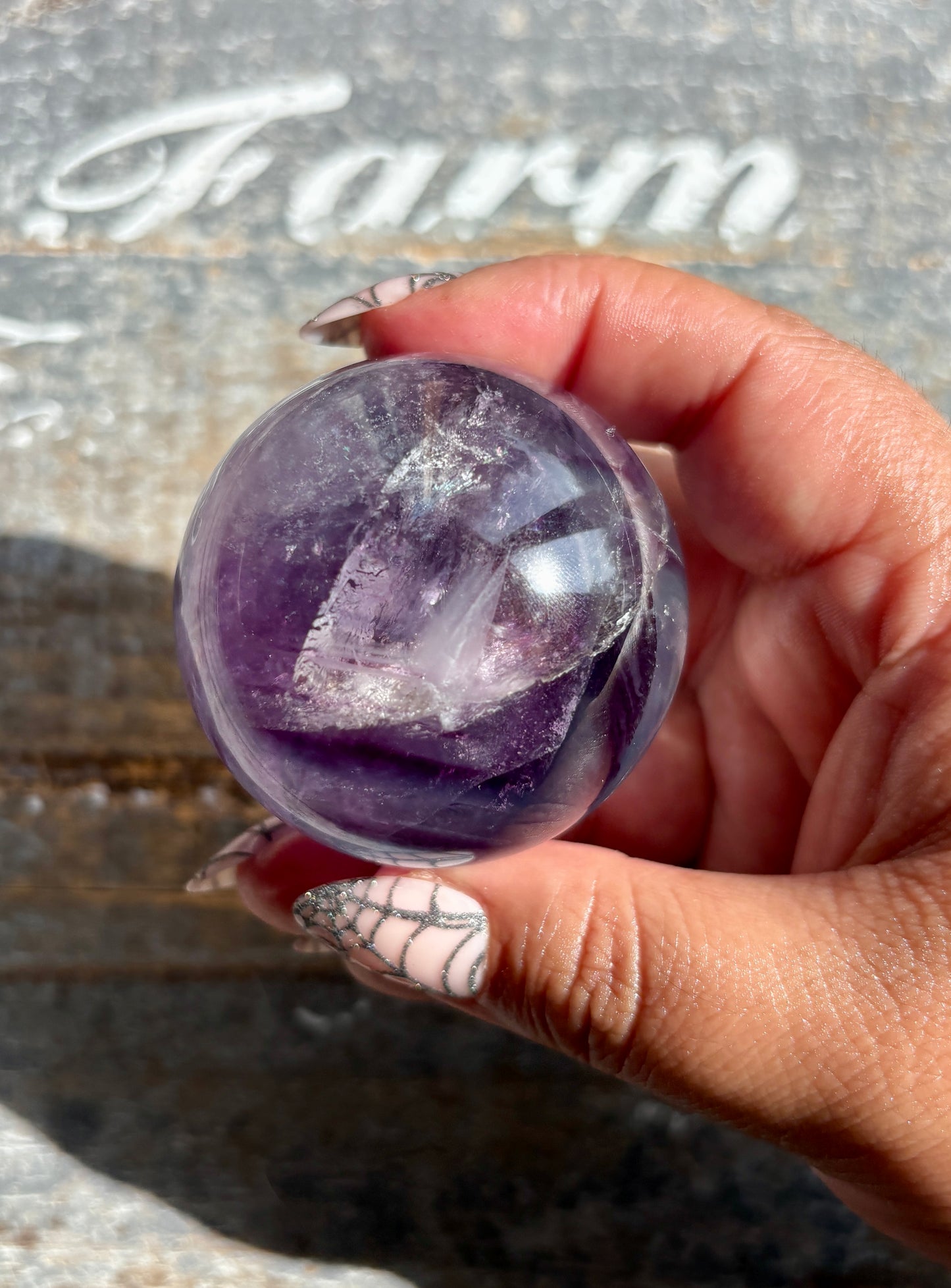 Gorgeous High Quality Rainbow Fluorite Sphere | Opt A