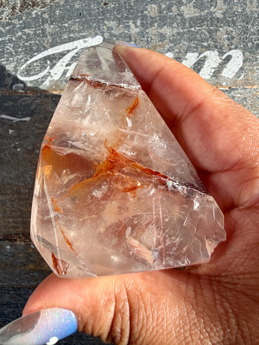 Gorgeous Fire Quartz Freeform Half Polish | Opt 10