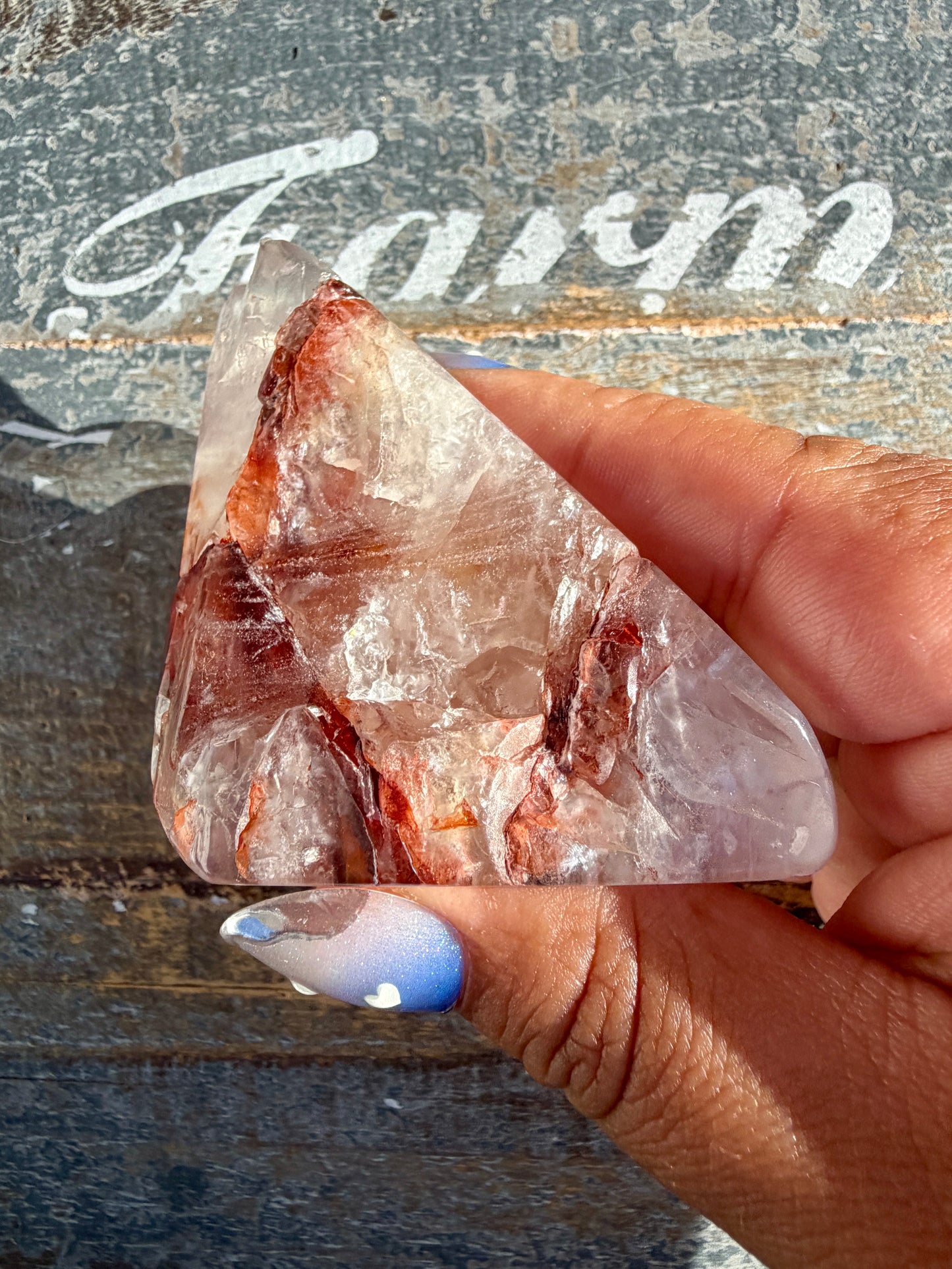 Gorgeous Fire Quartz Freeform Half Polish | Opt 10