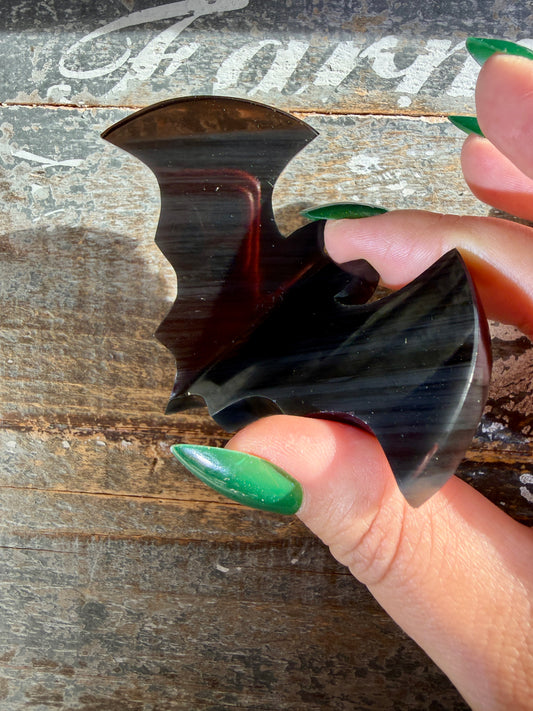 Spooky Midnight Lace Obsidian Bat | Opt G