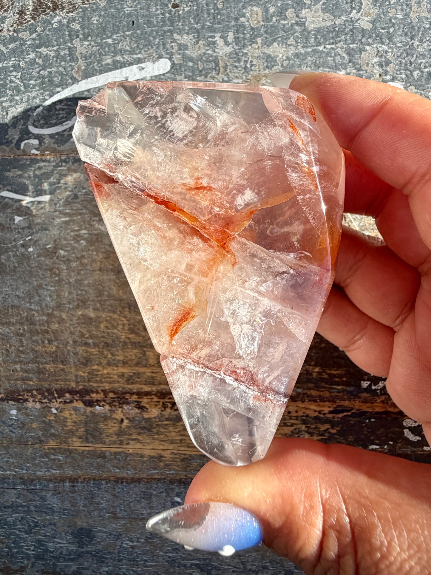 Gorgeous Fire Quartz Freeform Half Polish | Opt 10