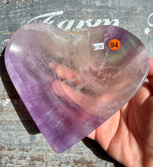 Gorgeous Silky Fluorite Heart Bowl | Opt 94